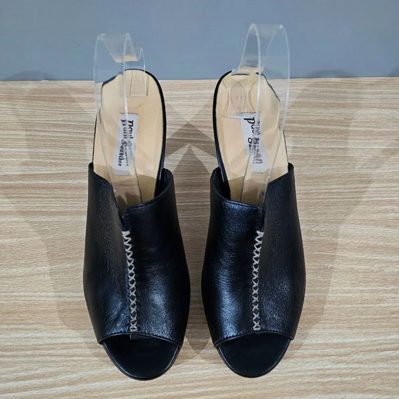 Paul Green Munchen Mule Heel Womens Shoe Black Leather Open Toe UK Size 7 - Picture 5 of 14